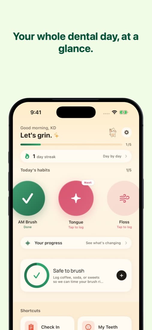 BetterGrin iOS, Today screen